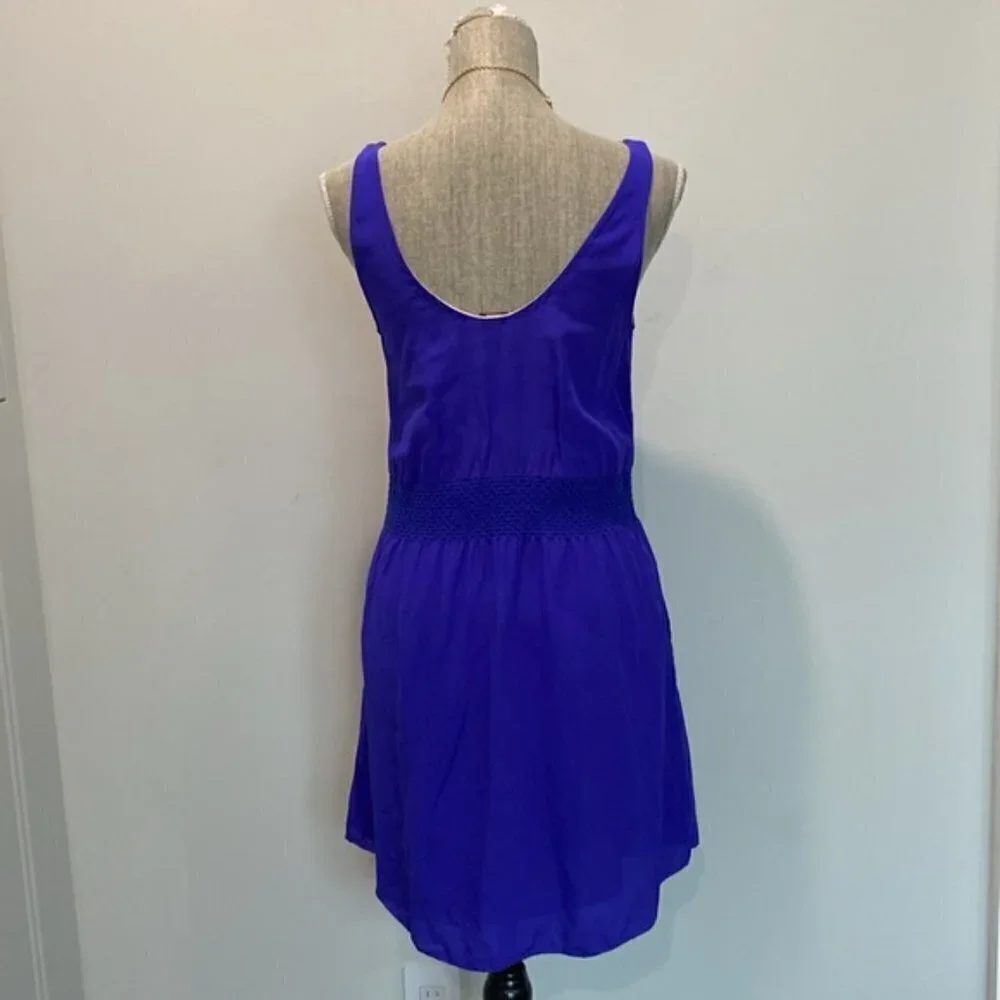 Aritzia Royal Blue Mini Silk Slip Dress - Picture 6 of 13
